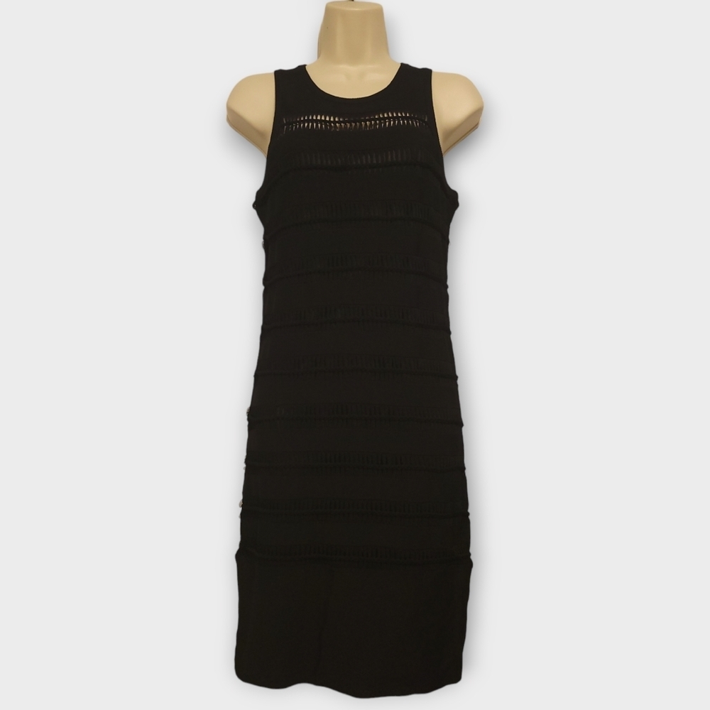 Chelsea and Walker NWT Black Bandage Bodycon Braided Sleeveless Dress Size Small